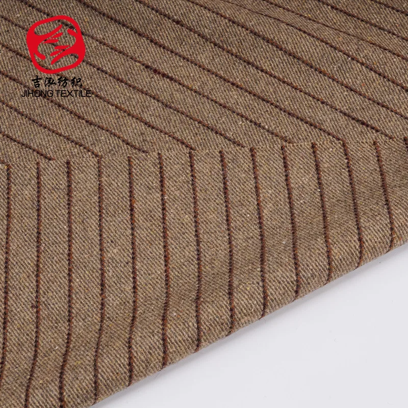 Шерсть и полиэстер ткань плед вертикальная полоса Толстая мягкая зимняя Ткань DIY