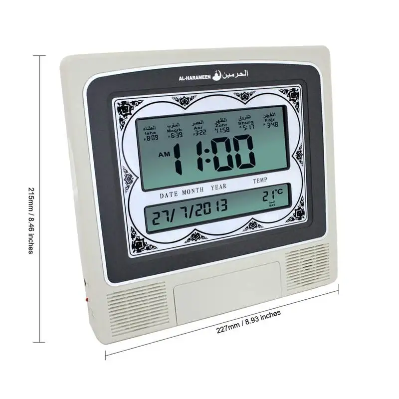 Новые супер Азан Настольные часы мусульманские все молитвы 1500 Города