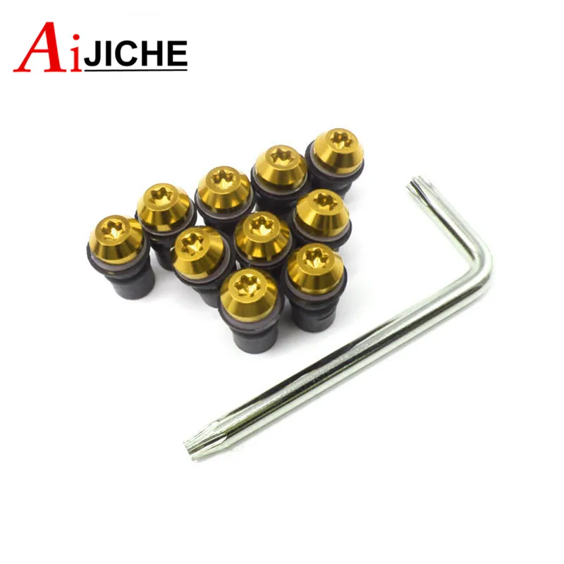 10PCS 5MM Universal Motorcycle Bolts Screws Kit Windscreen Windshield Cafe Racer Motocross For Honda CB400 VTEC CBR600 F4 F4I | Автомобили
