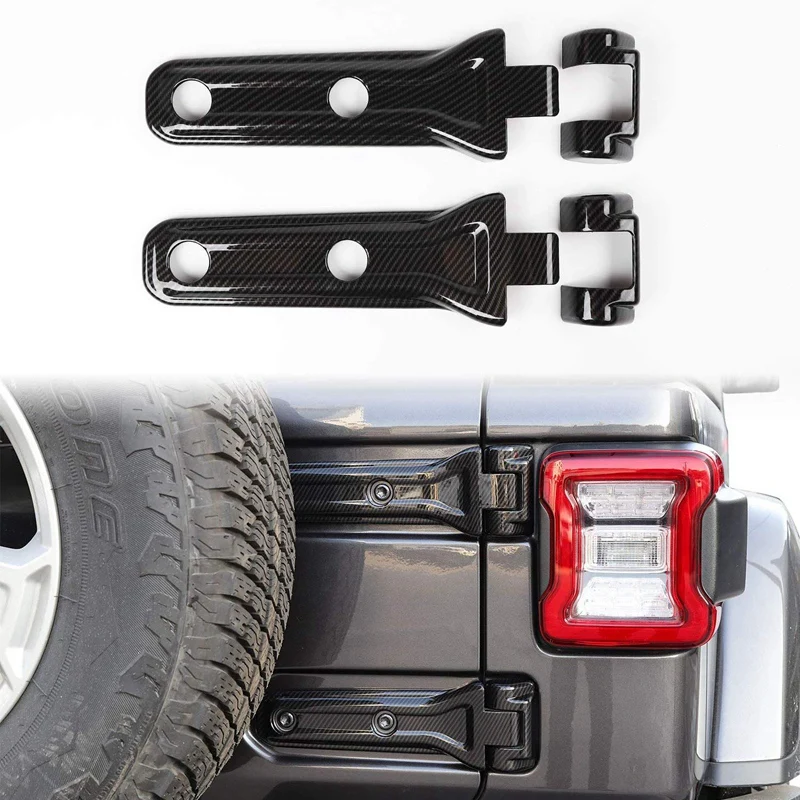 Car Spare Tire Tailgate Door Hinge Covers Trim Stickers for Jeep Wrangler JL 2018 Up (Carbon Fiber) | Автомобили и мотоциклы