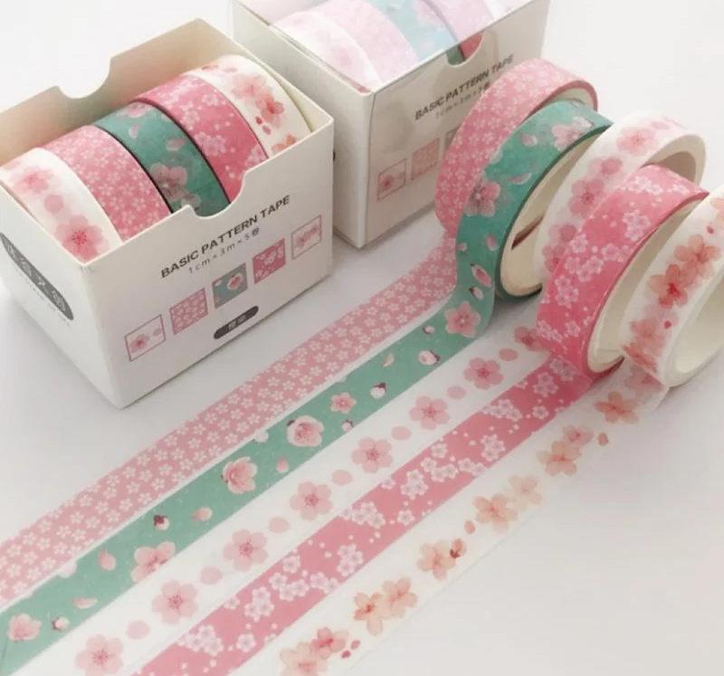 

5pcs/set Printing Tape Set Diy Masking Tape Cute Stickers School Suppliers Stationery Gift Presented By Crafts Free shipping