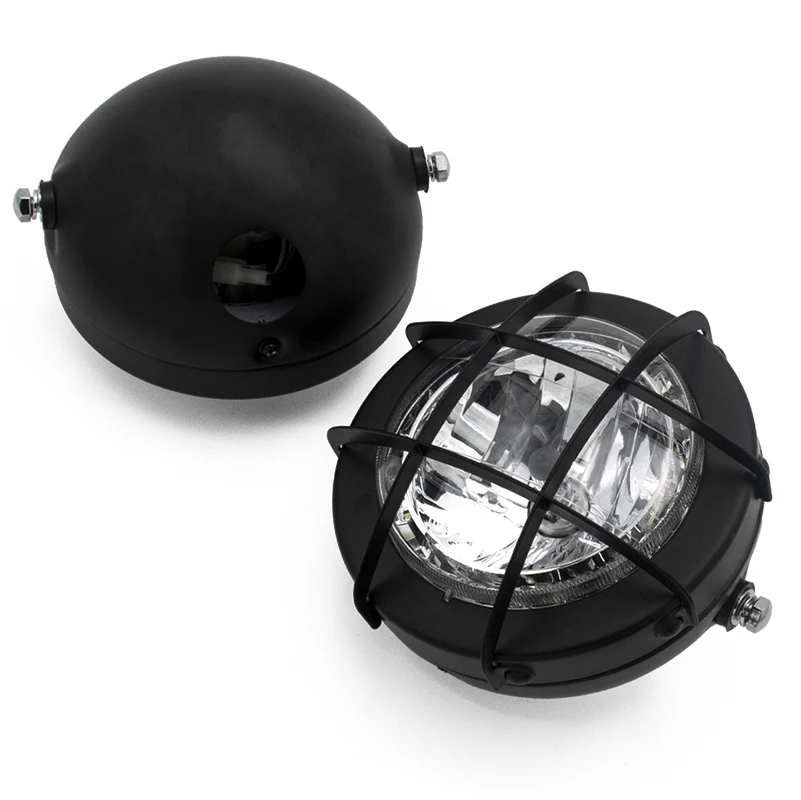 Винтажный мотоциклетный налобный фонарь 6 7 дюйма матовая черная лампа фара со