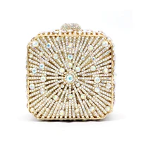 new fashion silver women clutch novelty purse luxury brands wallet metal handbag barrel evening diamond bridal jewely case
