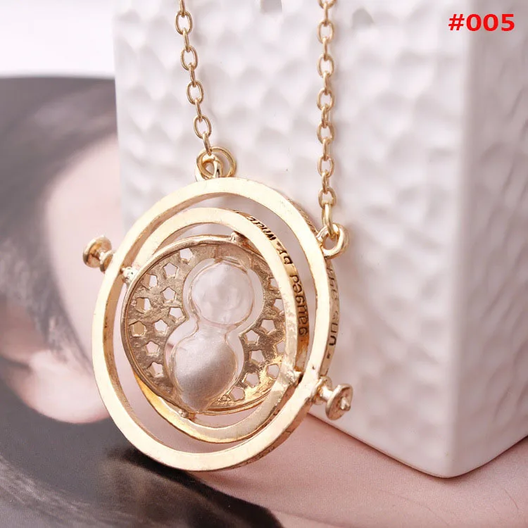 

Harried Fans Lover Time-to-Time Converter Hourglass Necklace potters Time-Turner Pendant Necklace Stainless Steel Cross Chain