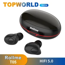 Rollme T05 наушники-вкладыши Tws с Беспроводной bluetooths наушники 5 0 Hi-Fi