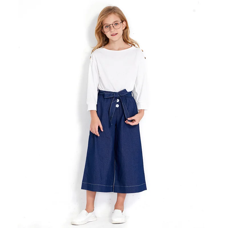 Осенняя детская одежда Детский костюм для девочек Корейская футболка из двух