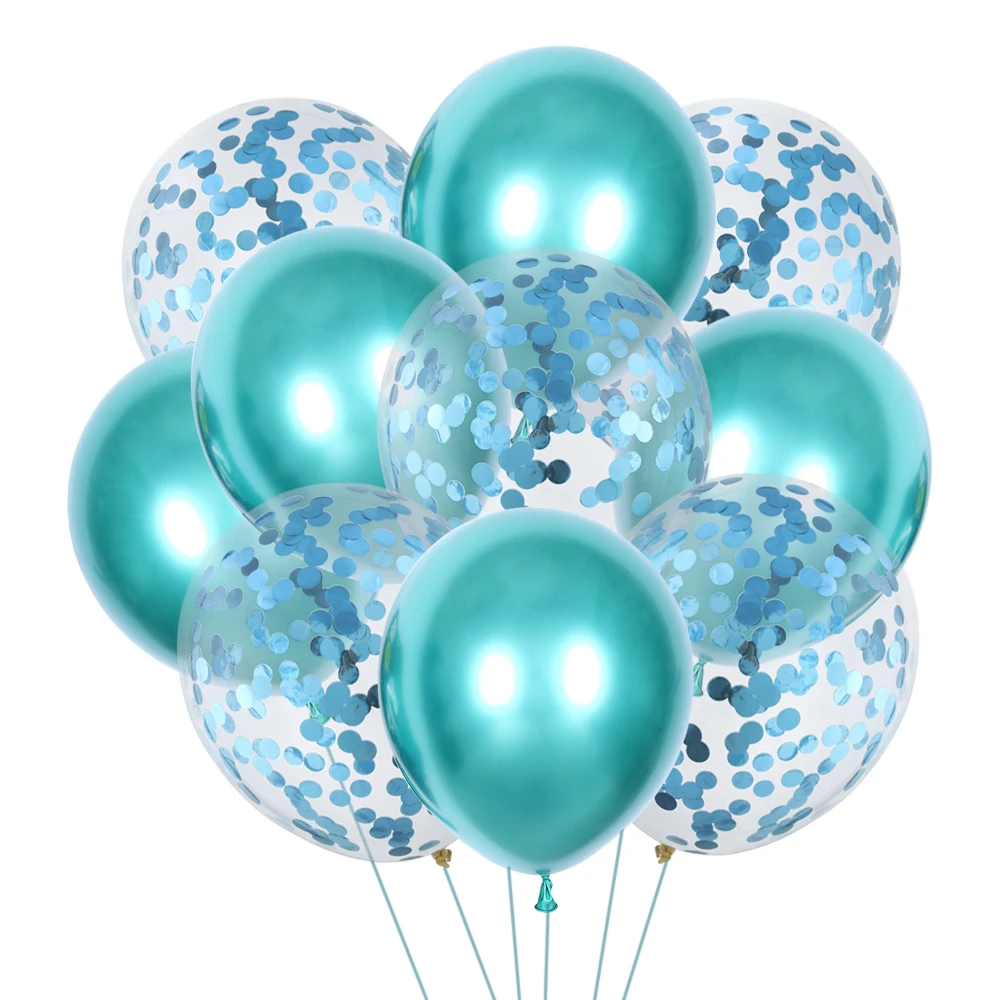Латексные воздушные шары 10 шт. цвета металлик 12 дюймов с конфетти надувные для
