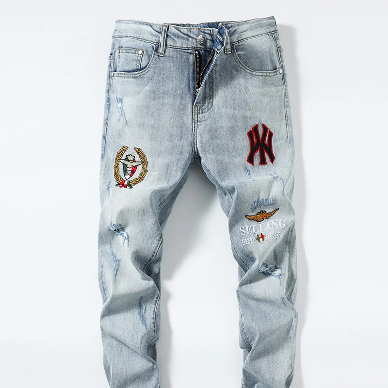 

Men's wear worn out jeans 2021 new Korean casual hole men's thin pants fashion