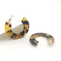 big hook acrylic earrings cc acrylic earrings brown leopard print round hoop earrings geometric dangle drop acetate earring
