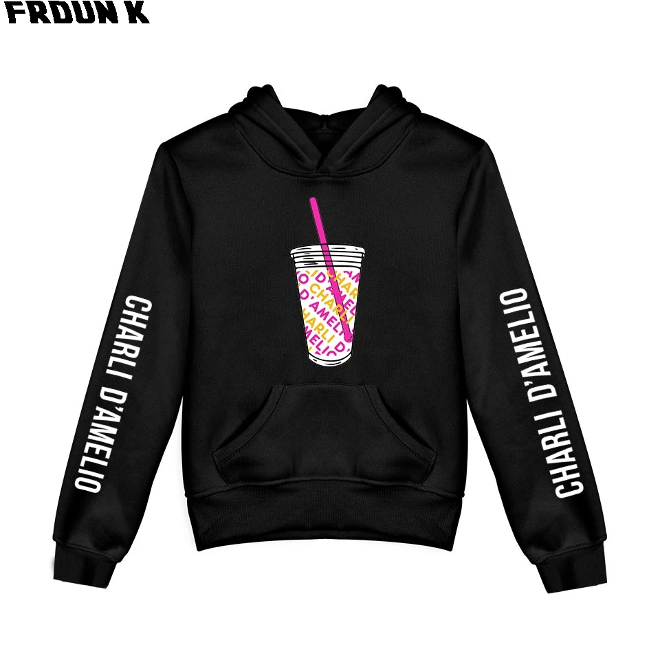 

Детская толстовка с капюшоном Ice Coffee, свитшоты Charli Damelio для мальчиков и девочек, пуловеры с капюшоном Charli Damelio, осенняя выгодная женская одежд...