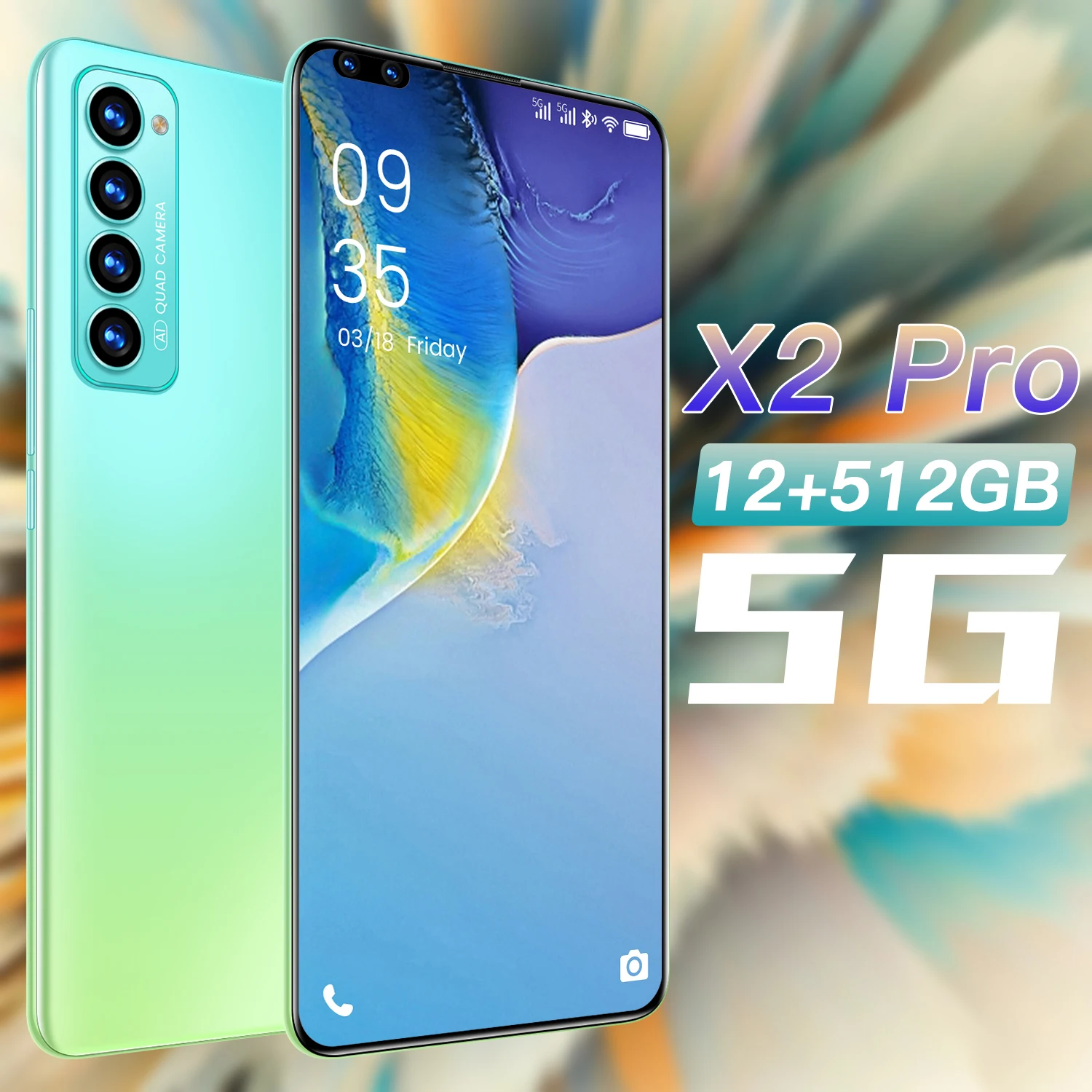 X2 Pro глобальная версия 7 3 &quotсмартфон 12 Гб + 512 5000 мАч Android 16 28 МП Камера отпечатков