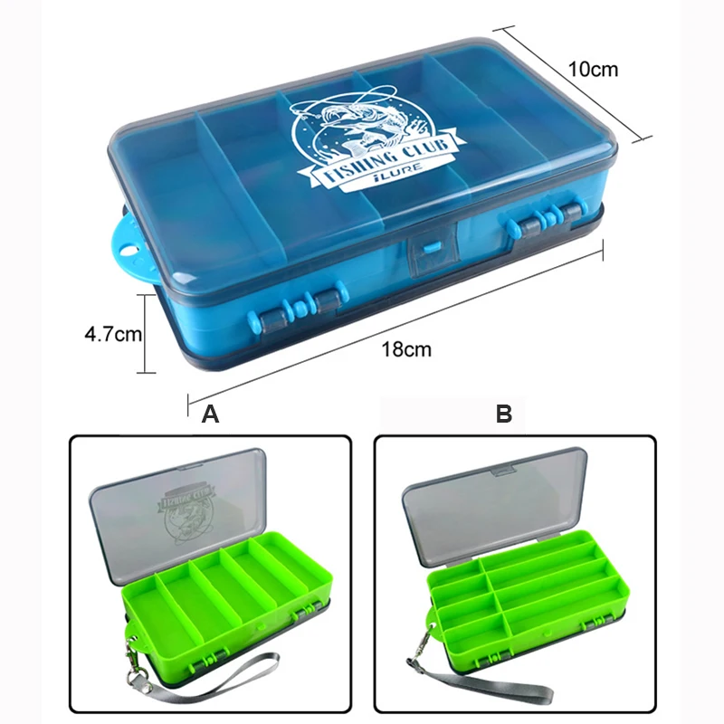 

Waterproof Fishing tackle Box Plastic Storage for Lure Connectors Lead Fishing Hooks Double-sided Bait Boxes Fishing Accessories