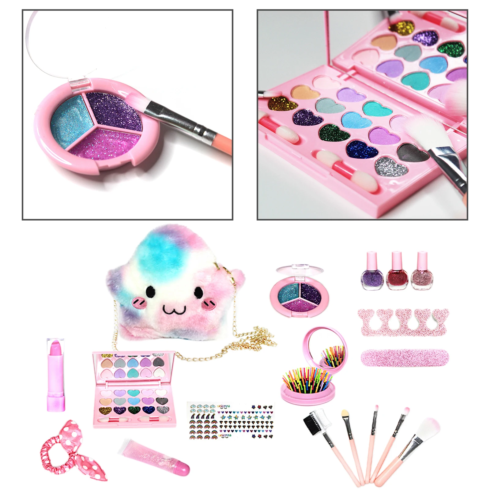 Children Pretend Play Makeup Case Beauty Make-up Kits Set Tools Cosmetic Toy Pretend Play Princess Little Girls Kids Gift