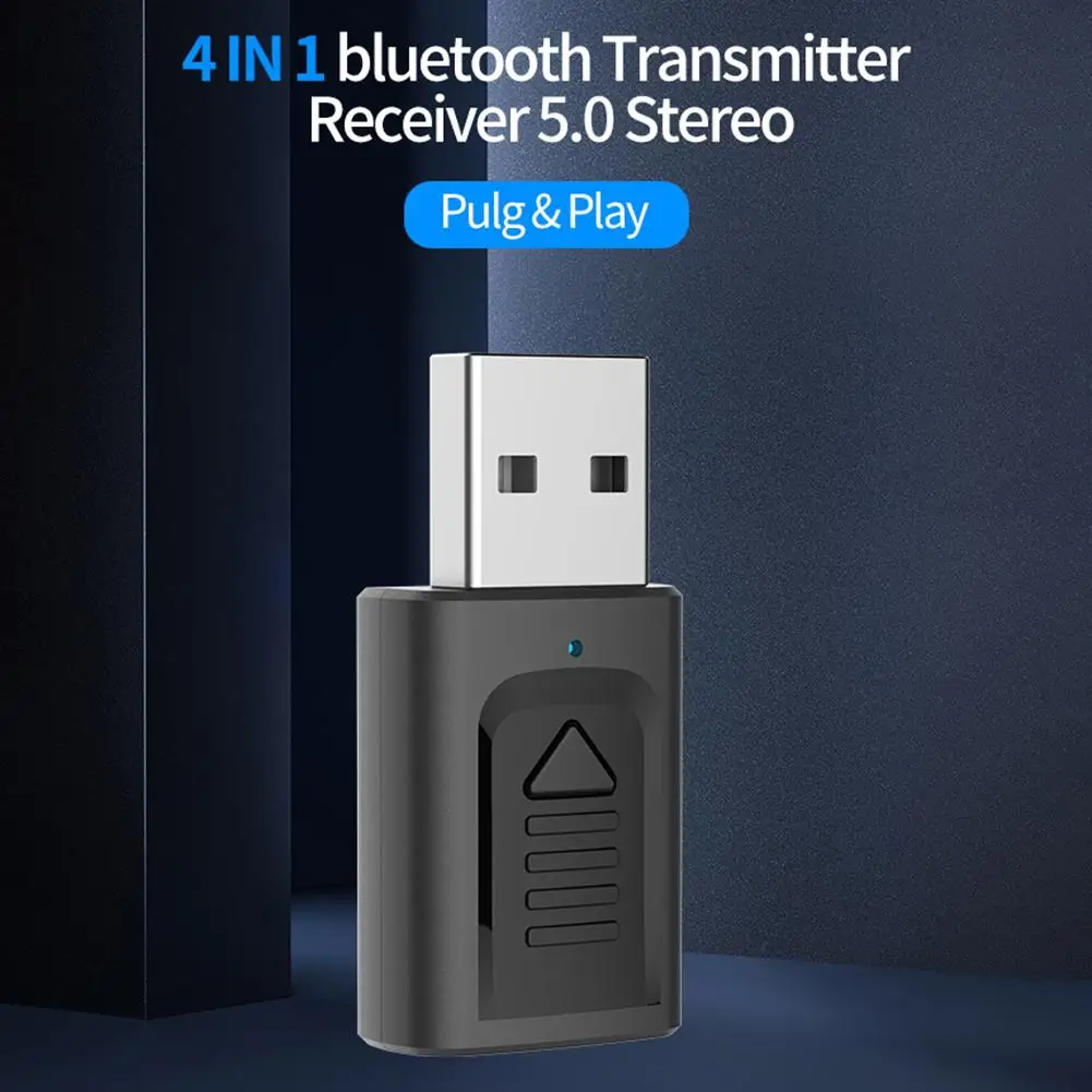 4-в-1 USB Bluetooth 5 0 Компактный приемник-передатчик для аудиопередатчика адаптер ТВ