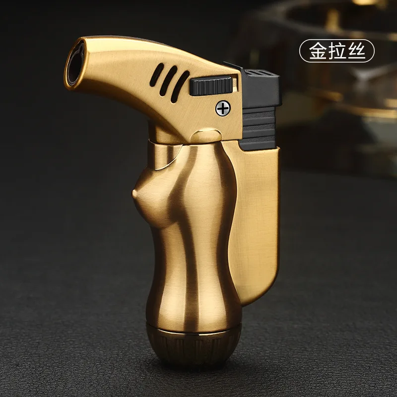 Фонарь ческая турбо зажигалка с распылителем ветрозащитная газовая синяя