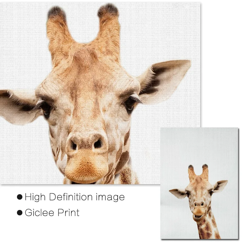 Настенная картина с изображением жирафа декор для детской комнаты искусство
