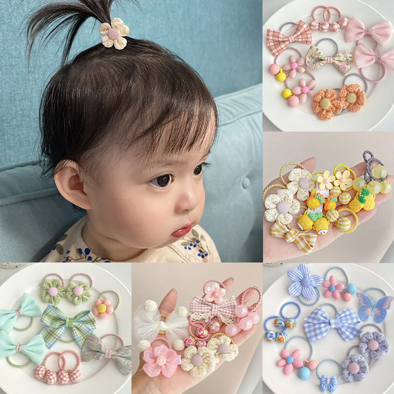 Cintas el&aacute;sticas para el pelo de princesa para ni&ntilde;a y beb&eacute;, lazos de flores de encaje, accesorios para el cabello, 10 Uds.-0