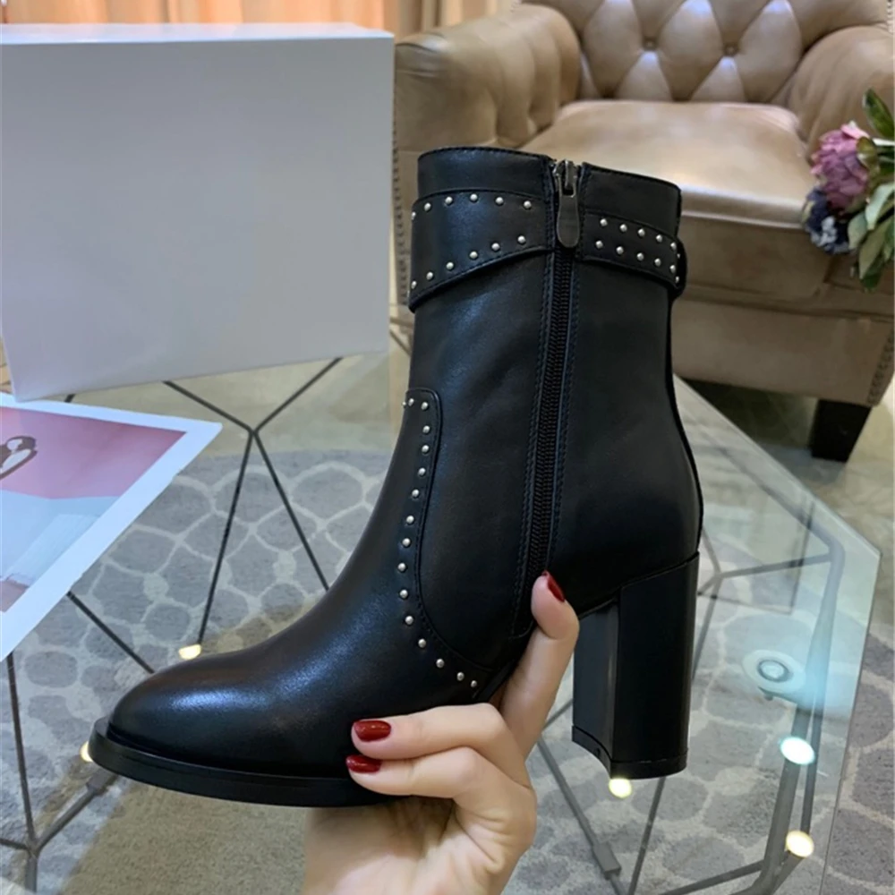 Обувь из натуральной кожи Новинка 2020 года ботильоны женская обувь для верховой