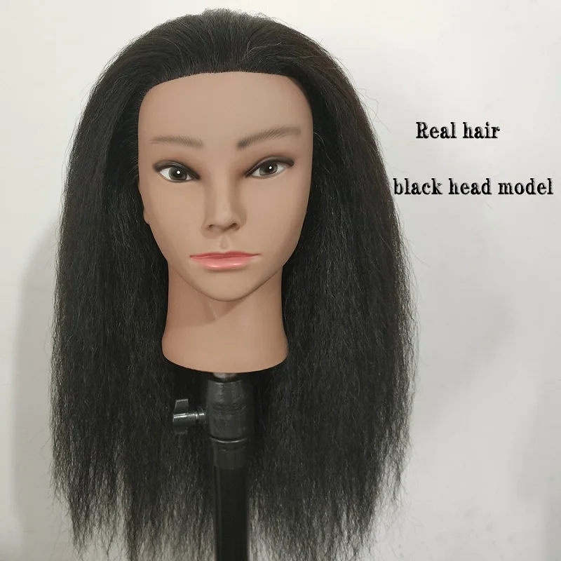 Новая модель головы-манекена настоящая черная голова-манекен с чистыми волосами