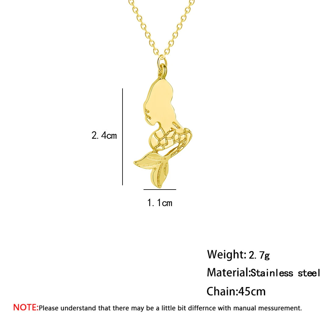 

Chandler Mermaid Necklace Birthday Christmas Holiday Gift Faith Collars For Women Fish Tail Pendant Chain Choker Factory Price
