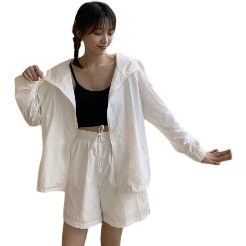 

Summer thin coat 2021 new ladies sun protection clothing loose hooded long-sleeved jacket casual sun protection clothing tide