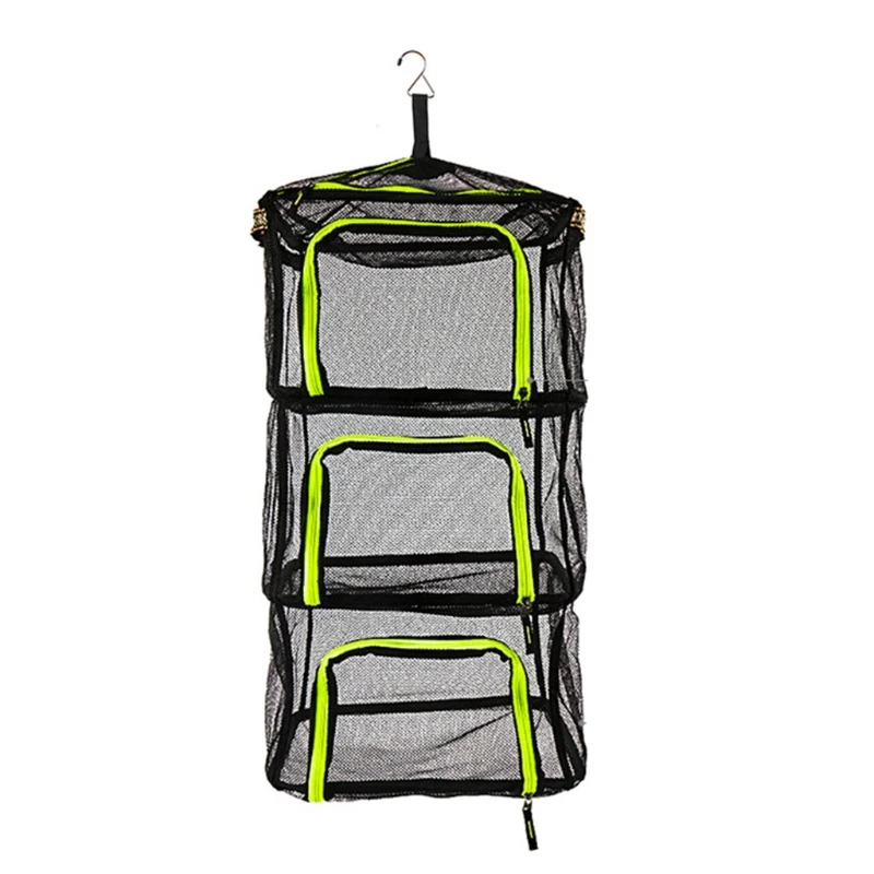 

Складная подвесная сушилка для трав с боковым шнурком, сетка на молнии для кемпинга K3NC