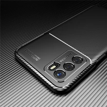 For OPPO A16 Case Cover Oppo A16 A15 A52 A72 A92 A53S A73 A93 Silicone Shockproof Bumper Carbon Fiber Phone Case For Oppo A16