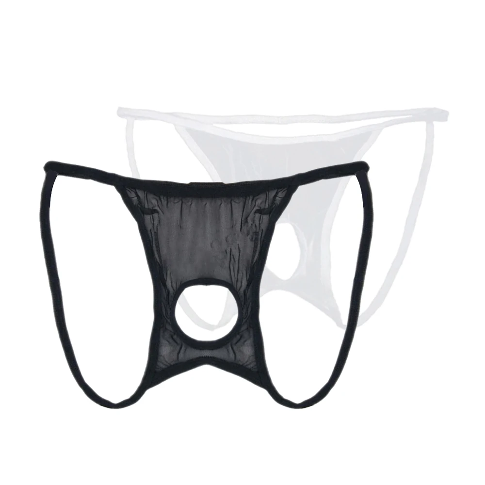 Men's Transparent Thong T-back Low Waist Sexy Lingerie Underwear Underpants Men Thong Ultra Thin Mini Underpant Fun