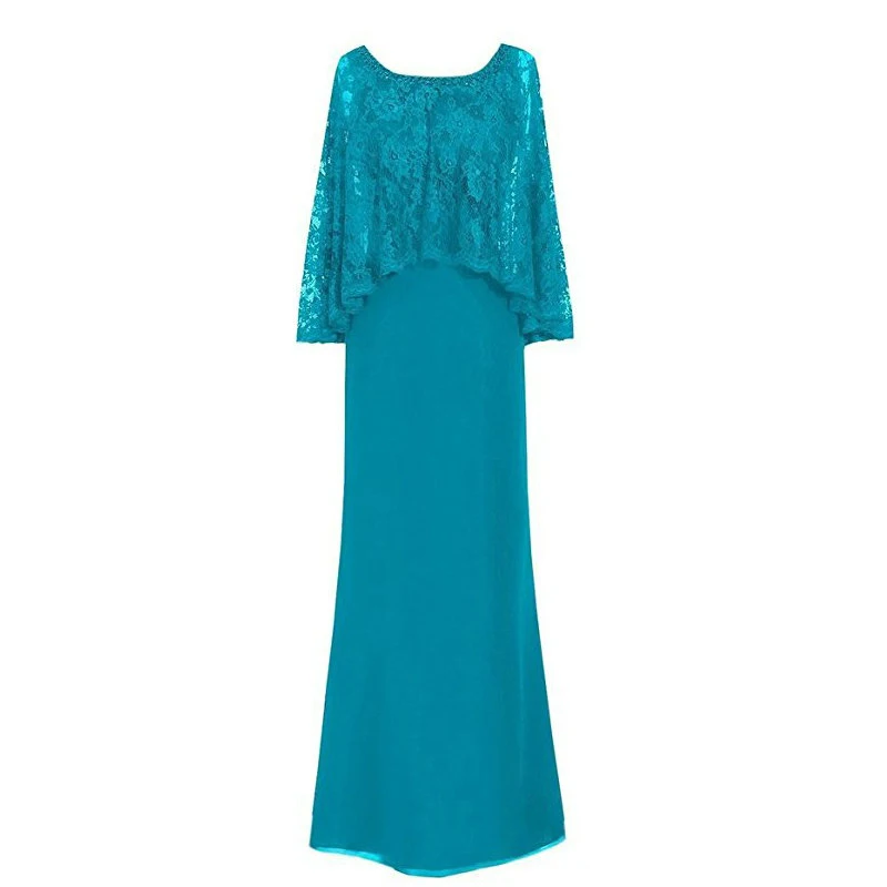 Женское шифоновое платье до пола элегантное кружевное большого размера для