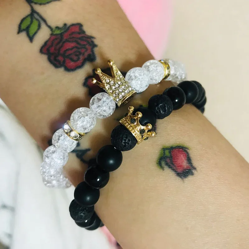 Классический Королевский браслет с фианитами и короной наборы браслетов белый