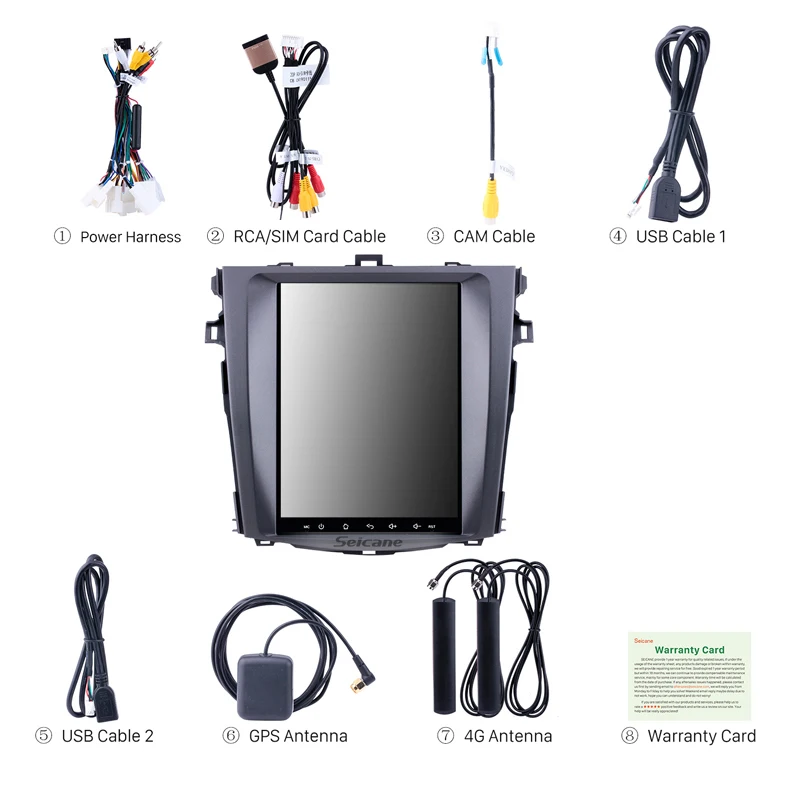 Автомобильный мультимедийный плеер Seicane для 2006 2007 2008-2012 Toyota Corolla Android 9,1 HD сенсорный экран Bluetooth Wifi gps навигация