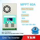 Контроллер заряда солнечной батареи Y  H MPPT, ЖК-дисплей с подсветкой 60 А, 12 В, 24 В, 36 В, 48 В, регулятор заряда солнечной батареи для входа солнечной панели макс. 150 в