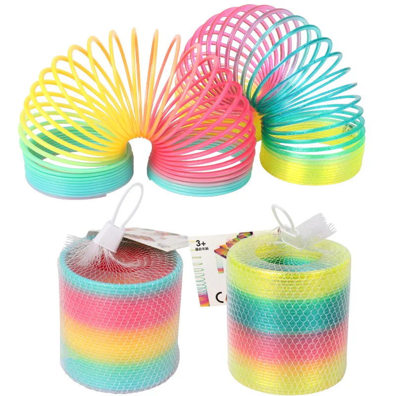 

1pcs Rainbow Circle Funny Toys Early Development Educational Folding Plastic Spring Coil Children's Creative Magical Toys