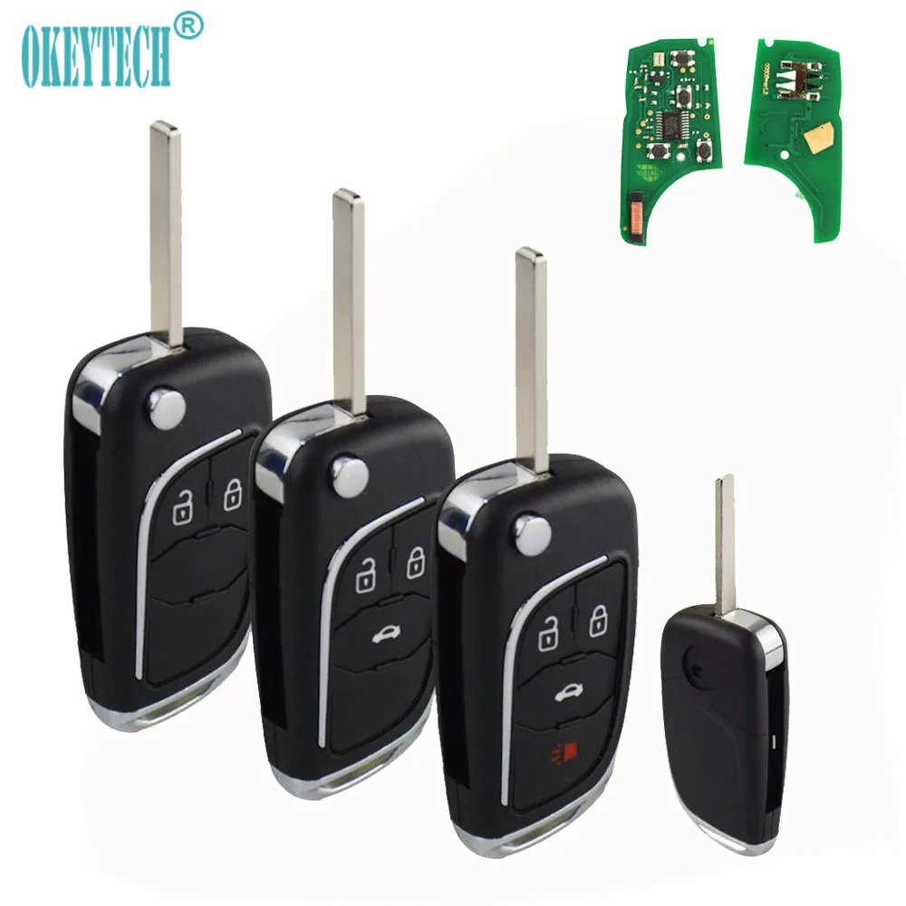 OkeyTech 433 МГц ID46 чип модифицированный Флип дистанционный Автомобильный ключ для Opel
