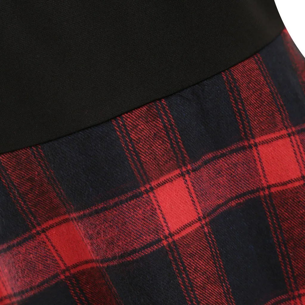 Винтажное зеленое красное клетчатое платье женское ТРАПЕЦИЕВИДНОЕ без рукавов