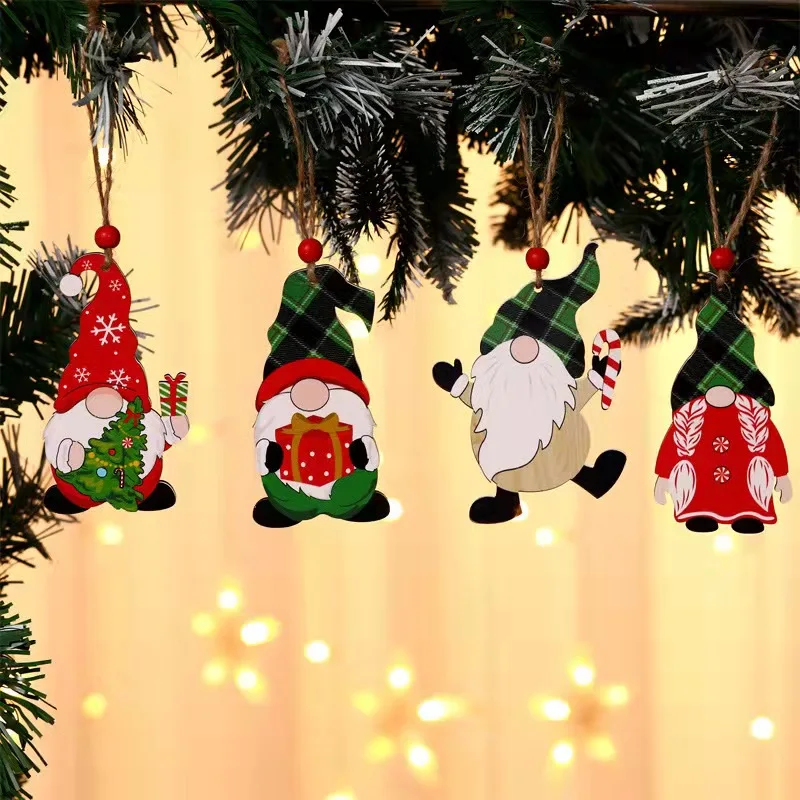 

4pcs 2022 New Year Hanging Doll Santa Claus Snowman Elk Ornaments Christmas Decoration Kids Gifts Xmas Navidad Home Party Decor