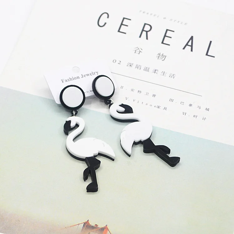 Серьги-подвески Hyperbole в Корейском стиле с фламинго для женщин и девушек модные