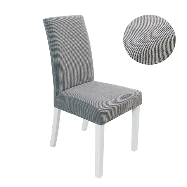 light grey Однотонная утолщенная накидка на стул из кукурузы, большие эластичные чехлы на стулья, чехлы на стулья для ресторана, банкета, отеля, украшения для дома - Цвет: light grey