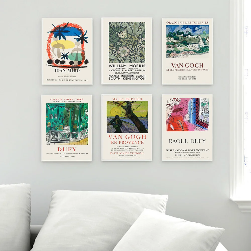 

Retro Abstract Wall Art Exhibition Poster Canvas Painting Nordic Minimalist Prints Wall Pictures for Living Room Decor