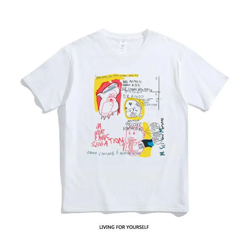 

2021 Summer Men Cotton Fashion Brand Short Sleeve T-shirt For Man casual Hip Hop Mens Graffiti Printed T-shirts TH1478