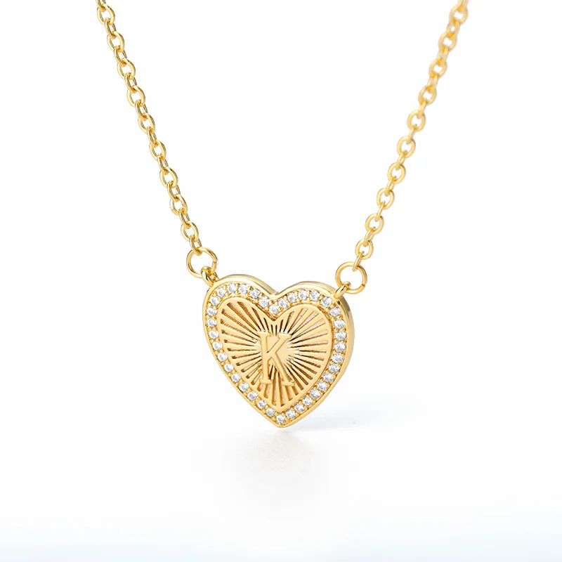 

2020 Trend New Metal Heart-shaped Choker Necklace For Women Letter Heart Simplicity Sexy Jewelry Necklaces Valentine's Day Gift