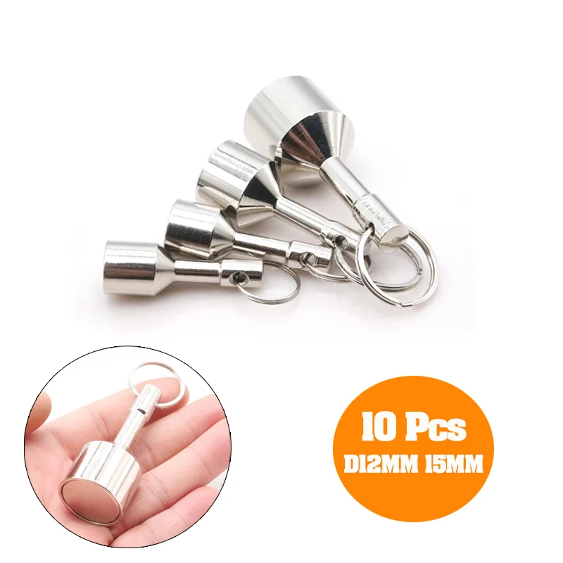 

10 Pcs Neodymium Magnet Keychain Strong Magnet Key Holder Pocket Keychain Split Ring Keyrings Gift Magnetic Weight Holder Ring
