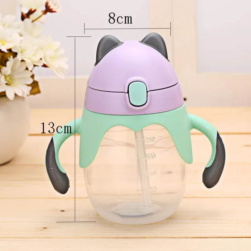 

250ml Baby Feeding Cup with Straw Children Learn Feeding Drinking Bottle Kids Training Cup with Straw
