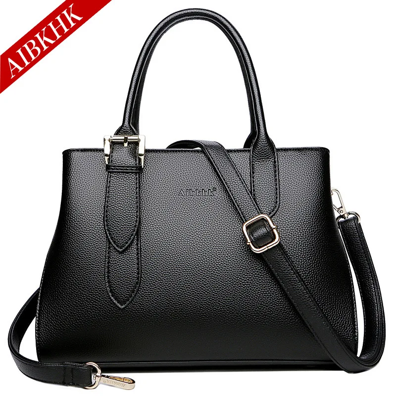 S9217-Black Роскошные брендовые сумки из натуральной кожи, повседневные сумки через плечо для женщин, модные женские сумки через плечо, сумка-мессенджер - Цвет: S9217-Black