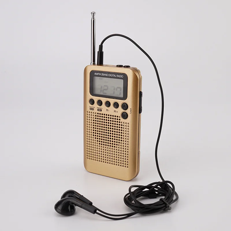 

Ymesy 2021 New Portable Digital LCD FM/AM 2 Band Stereo Radio Mini Pocket Receiver Speaker Earphone with Backlight