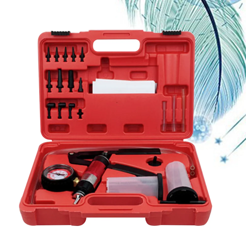 

Hand-held Vacuum Pump Brake Bleeder Kit Vacuum Pump Body Manual Vacuum Pump for Steam Protection Tool (Red Box)