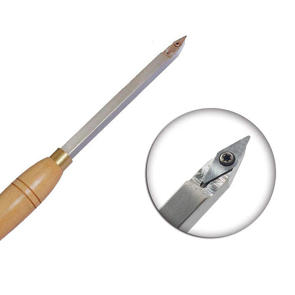 

1pcs Diamond Carbide Insert with Radius Round Point for Wood Turning Lathe Detailer 10mm(.39")X28mm(1.10"),2.5mm(.10") Thickness