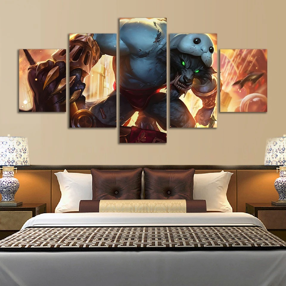 Домашний декор настенный художественный постер на холсте 5 панелей модульные