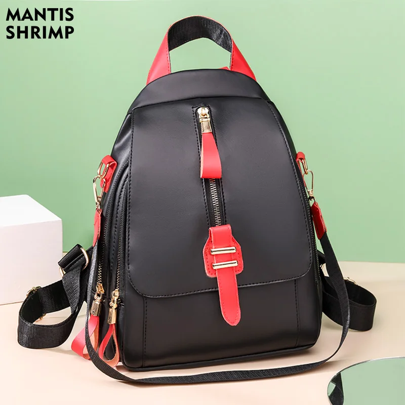 

High Quality PU Leather Women Backpack Large Capacity School Bags for Teenage Girls Anti-theft Travel Pack Luxury Book Bag 2021