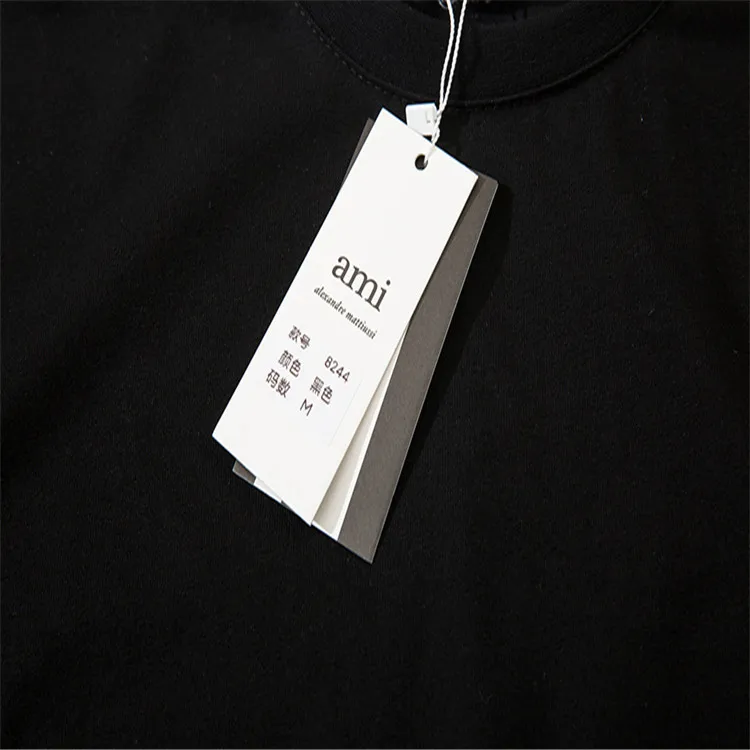 

French Fashion Brand T-shirts Men's Women's 1:1 High Quality Small Love Embroidered Short-sleeved Cotton T Shirts